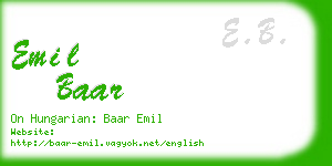 emil baar business card